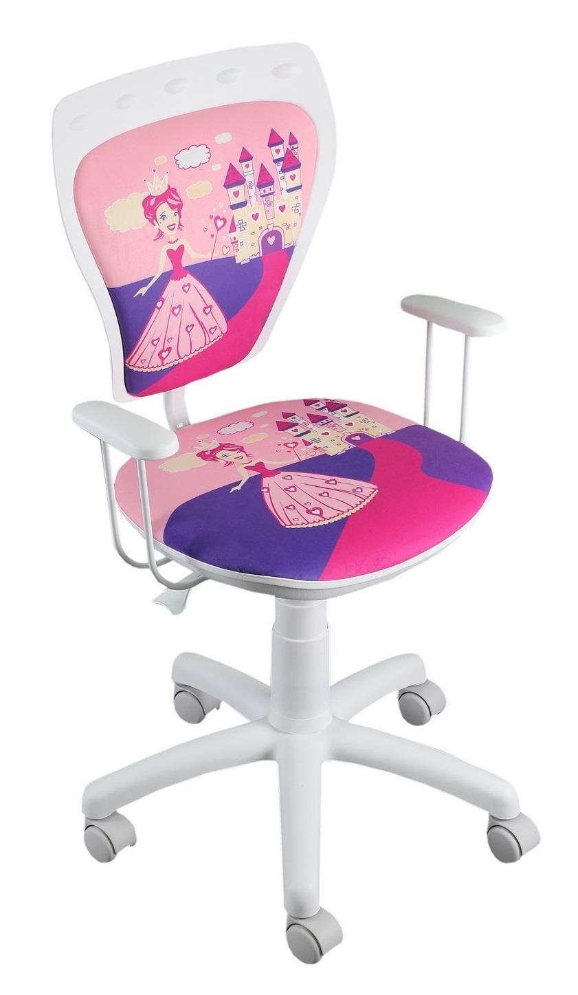 MINISTYLE WHITE GTP + opierky GTP28 FIX, kancelárska stolička detská, PRINCESS 