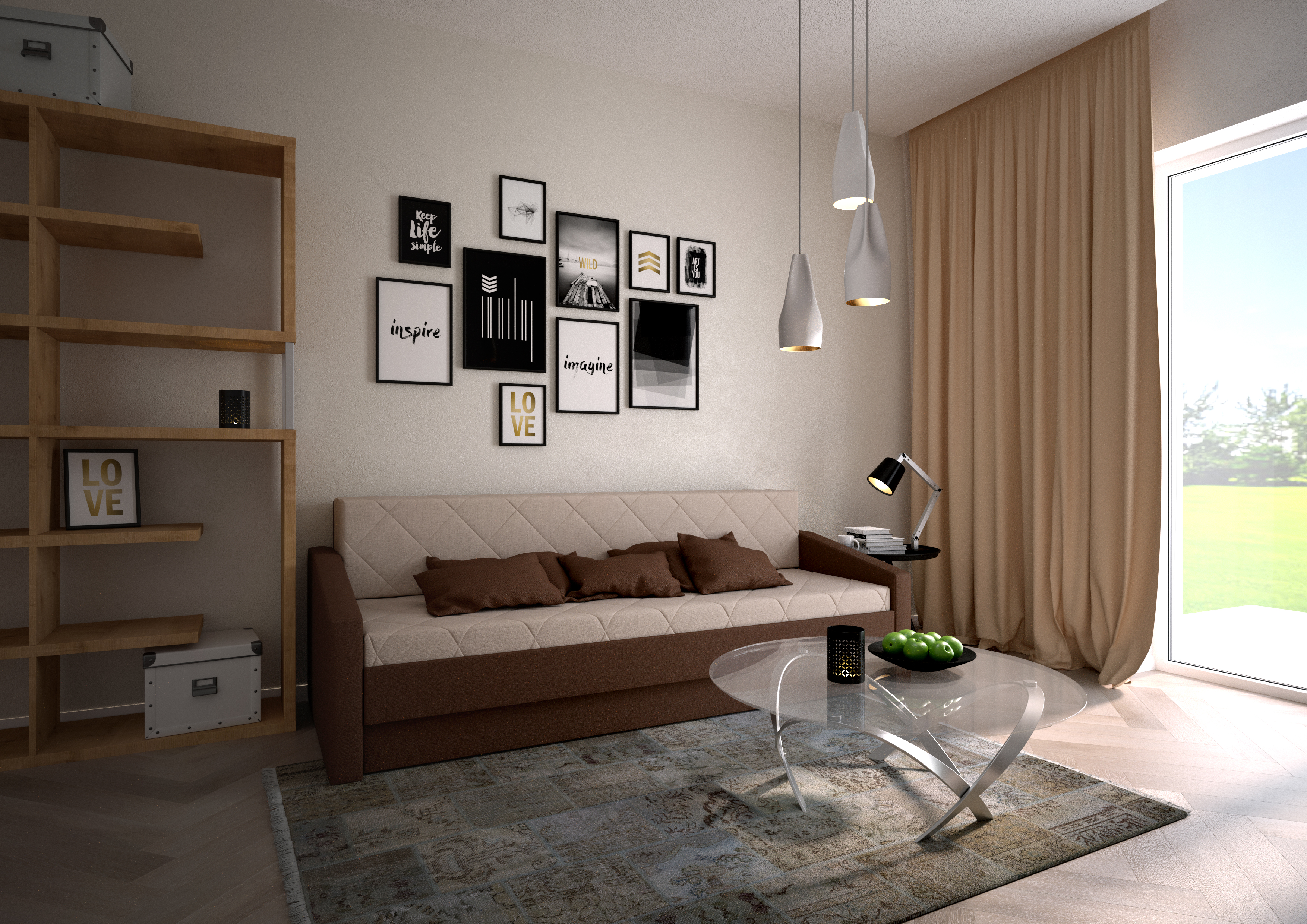pohovka VISION, GORDON 22 beige/Alcone 4 Coffee  