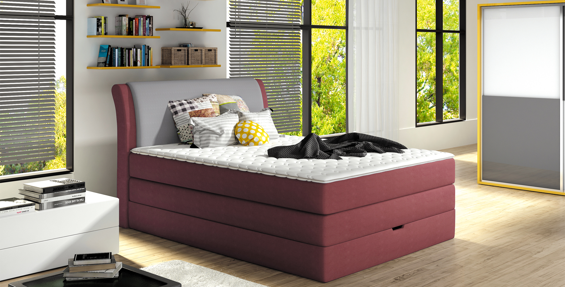 AMALFI boxsprings posteľ s úložným priestorom 