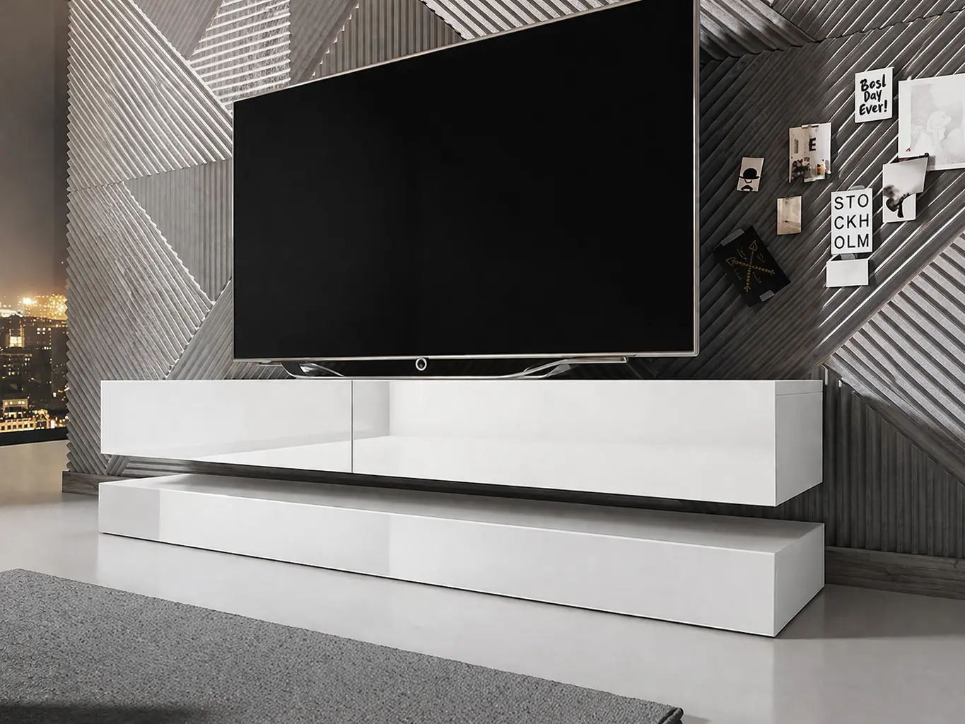 TV skrinka pod televízor COSMO s LED osvetlením