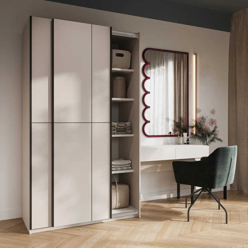 CUBE skriňa s posuvnými dverami ..64, šírka 120, kašmír