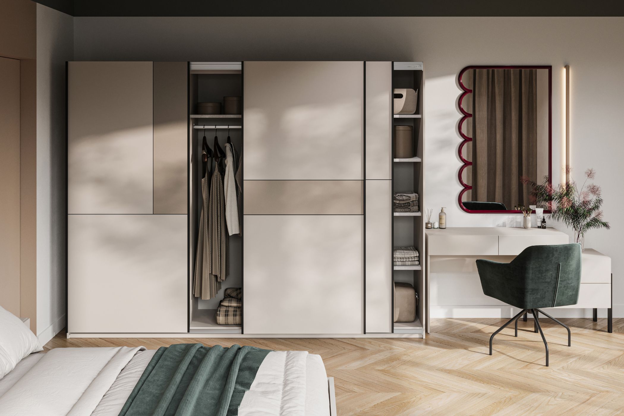 CUBE skriňa s posuvnými dverami ..64, šírka 270, kašmír/congo