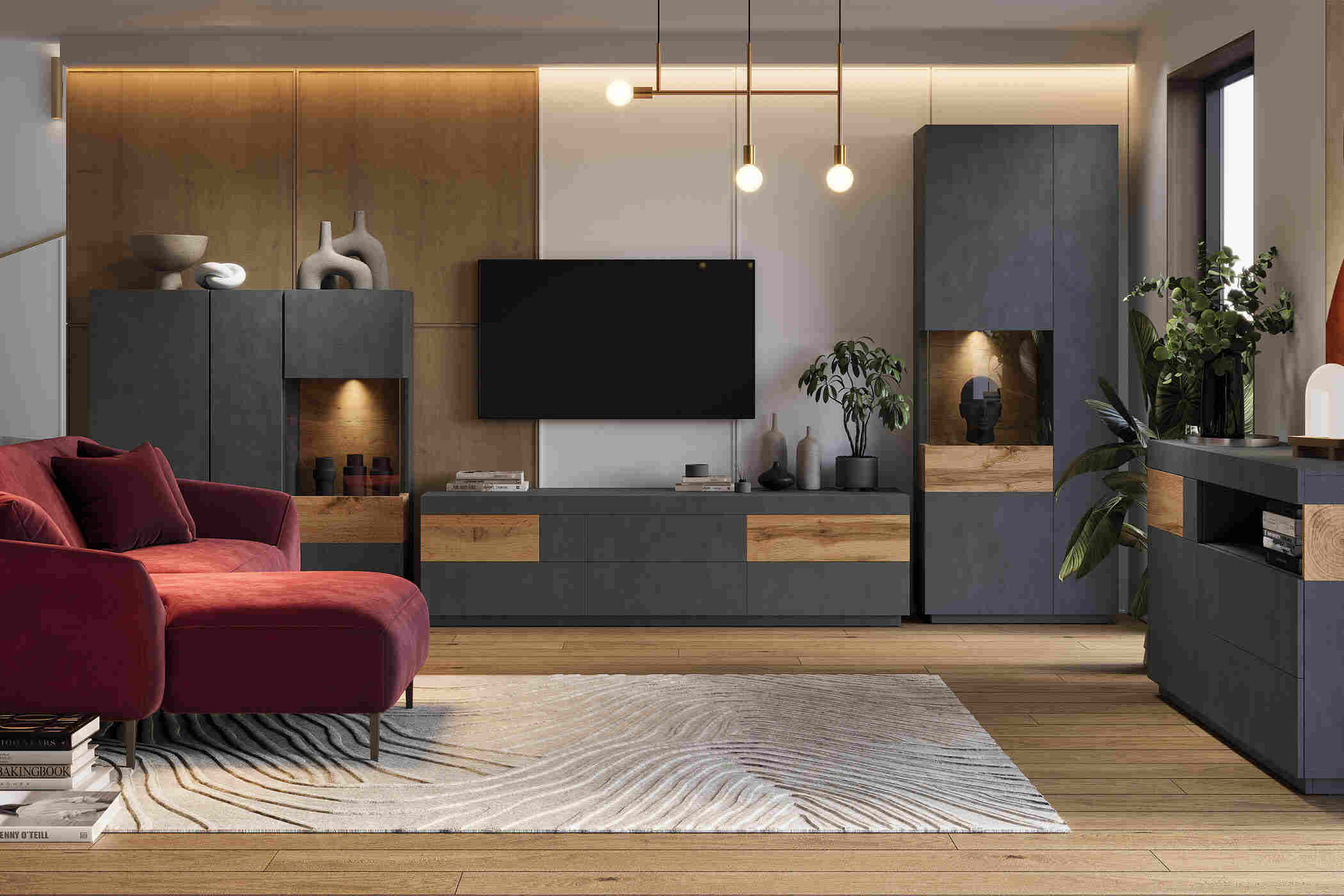 SIlke  obývacia stena matera/dub, Ims Furniture