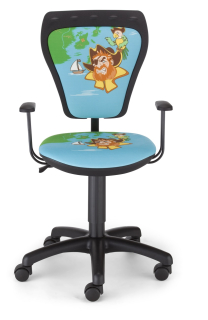 MINISTYLE GTP + opierky GTP28 FIX, kancelárska stolička detská, PIRATES 