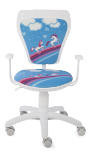 MINISTYLE WHITE GTP + opierky GTP28 FIX, kancelárska stolička detská, PONY