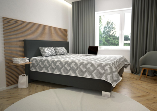 GRAND čalúnená posteľ s úložným priestorom, v cene denná deka a vankúše