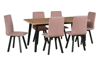 jedálenský set, stôl OSLO 5. + stolička HUGO 2. (1+6)