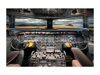 obraz na skle AIRPLANE COCKPIT 120x80cm