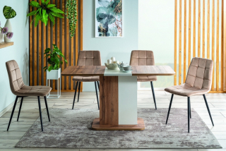 jedálenský stôl NEXT, dizajnový stôl, dub artisan/biela matná 