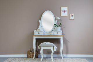 POPRAD toaletný stolík, farba hnedá medová/borovica patina
