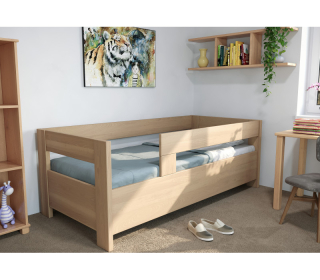 ELA masívna posteľ s dvoma opierkami a úložným priestorom