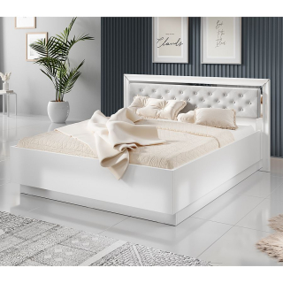 ARNO posteľ biela/biely lesk, sektorový spáľňový nábytok 