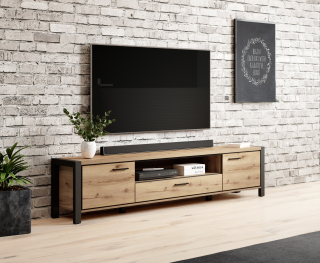 AKTIV TV komoda ..40, sektorový obývací nábytok, dub taurus/čierny mat