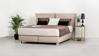 FOG kožená celočalúnená posteľ bez  úložného priestoru