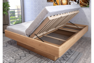 PEGAS masívna posteľ s nízkym čelom a s úložným priestorom